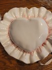 Set Of Two Vintage Mcm Taiwan Made Heart Wall Pockets 7  Around Off White Pink