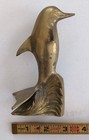 Vintage Brass Hollow Dolphin Statue Figurine Sculpture Nautical 5 5  X 3 5 
