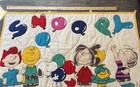 Peanuts Embroidered Picture Quilt Charlie Brown Snoopy Vintage Baby Room 