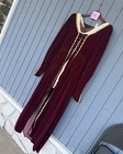 Women s Renaissance Medieval Velvet Gown Costume Burgundy Gold Trim Size M