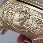 Antique Jewelry Casket Jennings Brothers  905 Gilt Cameo Love Birds Hinged Lined
