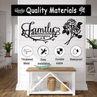 2 Piece Metal Wall Decor     Family Sign Black Iron Home Decorations And Rose Iron