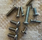 21 Pc  Assorted Lot Pan Head Slotted Phillips Steel Machine Screws  Bolts  Nuts
