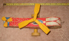Toy Wooden Happy Little Helicopter Pull Toy 1950 s Whirlybird Bear Wood Chopper