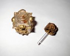 Rare Antique French Miniature Glass Perfume Bottle - Filigree Angels