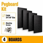 Wallpeg Pegboard Kit - 4 Each 24 x16  Peg Board Panels - Made In Usa - Black