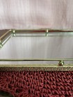Vintage Gold And Mirror Glass Perfume vanity Tray Rectangle 13   x9   
