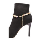 Women Gold Metal Chain Boot Bracelet Shoe Anklet Elastic Band Charm Adjustable