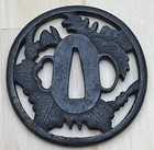 Japanese Tsuba Sword Guard Kinai Iron Antique Samurai Katana Openwork A2140