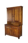Rare Primitive Antique American Farmhouse Oak Dry Sink Stepback Hutch Cupboard