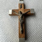 Vintage Lourdes Rosary Brown Wood Beads Crucifix Virgin Mary Medal France 19   