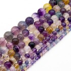 Natural Rainbow Fluorite Smooth Round Beads 4mm 5mm 6mm 7mm 8mm 10mm 15 5 strand