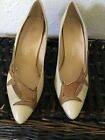80 s Vintage Tan Leather Brown Snakeskin Pumps Heels