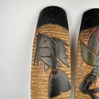 2pc Hand Carved Wood Mask African Style Tribal Art Wall Decor 21 Inch