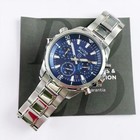 Bulova Marine Star Men Blue Dial Silver Steel Chronograph 96b256 Watch 43mm