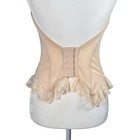 Vintage Eve 34b Boned Bustier Corset Bra Top Nude Peach Floral Lace Ruffles