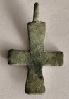 Ancient Byzantine Bronze Cross Pendant 700-1000 Ad