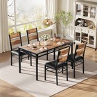 Space-saving Dining Table Set - Upholstered Chairs  Casual Dinner 3 5 Piece Set