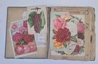Antique Victorian Scrapbook C 1880s Chromolithograph Floral Die Cuts Album