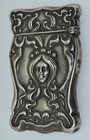 Art Nouveau Sterling Silver Repousse  Double Sided Match Vesta Safe Antique