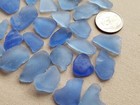 Damage Pure Beach Sea Glass Surf Tumbled Cornflower Blue Small Mosaic Craft S4