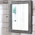 Large Rustic Wood Framed Mirror 28 x20  For Bedroom Or Bathroom Decor