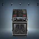 10u Pa Dj Rack Road Case W  11u Slant Mixer Top Casters