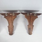 Vtg Wall Shelf Sconces Corbel Hand Carved Mahogany From Thailand 11   x5   x10   