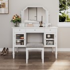 White Vanity Dressing Table Set With Mirror Stool 4 Drawers Makeup Desk Bedroom
