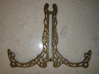 Vtg 8    Brass Folding Easel Plate Picture Display Holder Stand Ornate