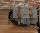 Kattee Military Messenger Bag Canvas Leather Shoulder Bag Camera Laptop Weekend