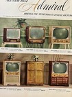 1953 Admiral Television Manufacturer 1954 Model Selections Vintage Print Ad