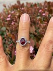 5 60 Ct Oval Cut Natural Ruby Diamond Wedding Ring 14k Real White Gold Size 5 5
