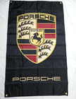  new  Porsche Poster Tapestry Emblem Black
