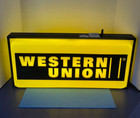 Vtg Western Union Double Sided Lighted Sign Everbrite Inc  12 x25   Advertising