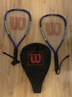 Two Wilson Titanium Racquetball Rackets   Single Sleeve Cover - Crushing Power 