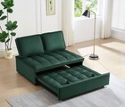 Convertible Sleeping Sofa Bed  Modern Velvet Fabric Double Seat Sofa Bed  Sleepi