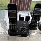 Panasonic Dect 6 0 Cordless Phone 4 Handsets Black Answering Machine Id