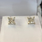 Certified Vvs1 Princess Cut Moissanite Stud Earrings - 925 Silver Or 14k Gold