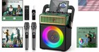 60w Retro Karaoke Machine With Disco Lights   2 Wireless Mics - Portable Fun 