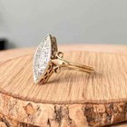 Antique Victorian 14k Yellow Gold Plated Women Ring Real Moissanite Gift For Her