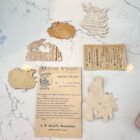 Lot Of 7 Antique Victorian Die Cut Scraps Birds Flowers Doves Roses Authentic