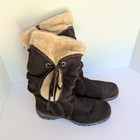 Baretraps Brown Suede Fur Trim Boots Women Size 10m Casual Winter
