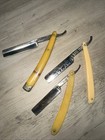Lot Of 3 Antique Straight Razors  Gold Bug  Equator   Economy   