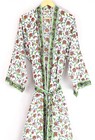 Hand Block Print Cotton Kimono Robe Summer Clothing Bridesmaid Robe Dress