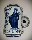Vintage Royal Delft Saint Damian Rx Hand-painted   Signed Lidded Apothecary Jar