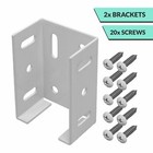 Ohiy Aluminum Fence Bracket For Vinyl Fencing 2-3 4in Rails 2x Brackets W Screws