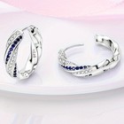 925 Sterling Silver Colored Zirconium Stars Hoop Earrings For Women Jewelry 539