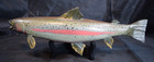 Folk Art Artistic Crafted Painted Wooden Fish Trout Wall Hanging Signed