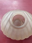 Rare Vintage Fairy Lamp Pink Satin Glass Clam Shell 2pc Art Deco Style Candle